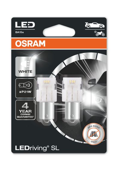 Комплект светодиодных ламп OSRAM LEDriving SL 7506DWP-02b P21W 12V BA15s 6000K 2шт. | Зображення 1