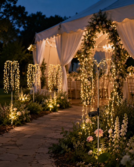 Садовый фонарь на солнечной батарее Плакучая Ива / Уличный светильник на солнечной батарее теплый белый / LED фонарь Ива 1 шт | Зображення 1