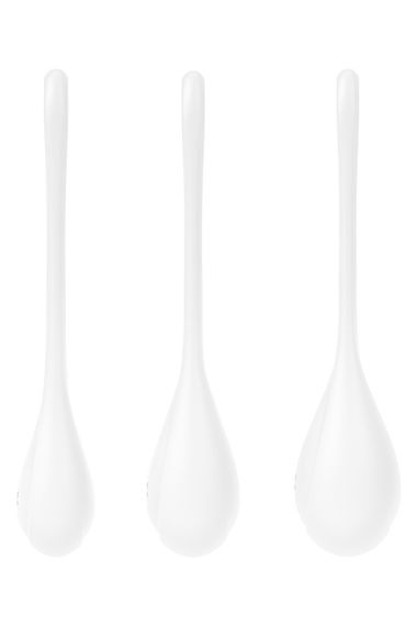 Вагінальні кульки кульки Кегеля тренажер м’язів Satisfyer Yoni Power 1 White — силіконовий набір, білий | Зображення 3