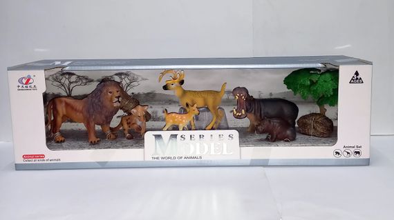 Набор "Дикие животные" Q 9899 D 7 Animal Model, 9 элементов, 6 животных, в коробке (6977153660211) Вид 3