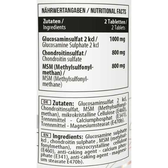 Хондропротектор (для спорту) MST Nutrition Healthy by MST Glucosamine Chondroitin + MSM 60 Tabs | Зображення 1