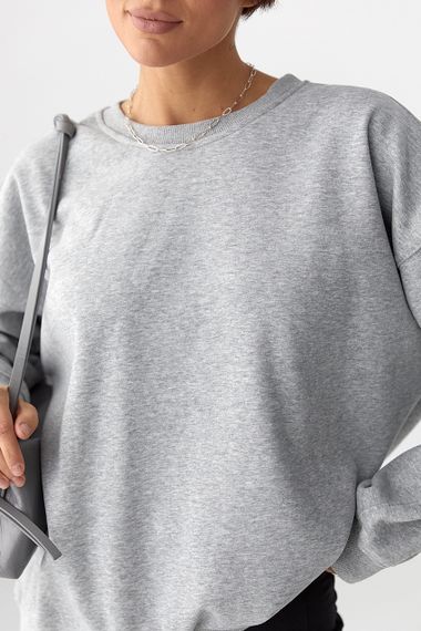 Однотонний світшот з плюшевим начісом - сірий цвет, ONE SIZE (є розміри) | Зображення 3