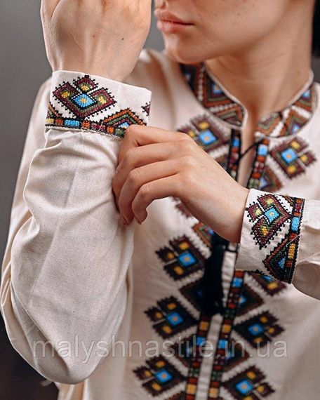 Жіноча Вишиванка бежева лляна ПП7442 | Зображення 5