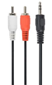 Аудіо-кабель Cablexpert CCA-458-2.5M, 3.5мм/2хRCA-тюльпан тато, довжина 2.5м., стерео