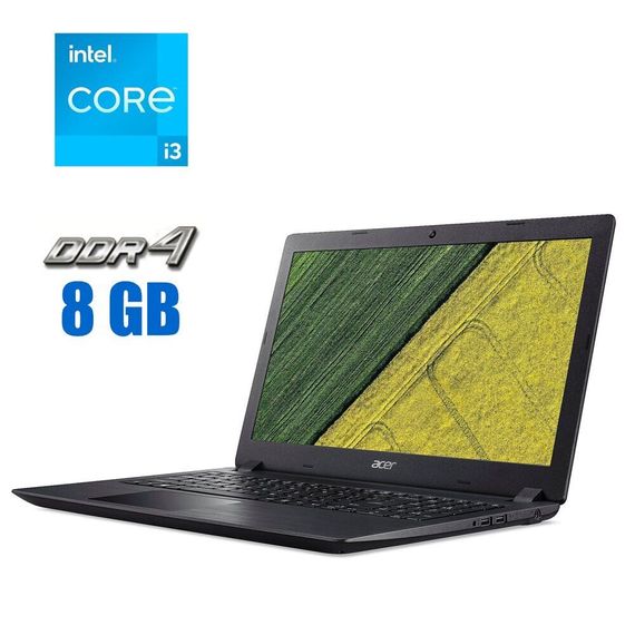 Ноутбук Б-класс Acer Aspire 3 A315-51 / 15.6" (1920x1080) TN / Intel Core i3-7130U (2 (4) ядра по 2.7 GHz) / 8 GB DDR4 / 128 GB SSD / Intel UHD Graphics 620 / WebCam б/у