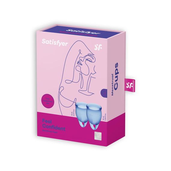 Вагінальні чаши набір Satisfyer Feel confident Menstrual Cup (dark blue) Sex Aura | Зображення 1