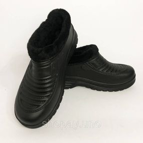 Мужские рабочие ботинки, утепленные, противоскользящие, черные - 41 размер (25 см)