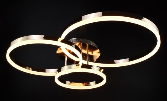 Люстра світлодіодна стельова LED світильник для квартири на стелю лед з пультом 26947 Золото 14х70х80 см. | Зображення 2