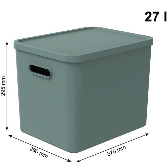 Контейнер для хранения вещей с крышкой Rotho (Рото) Albula 27 л (10631) Мятный | Зображення 1