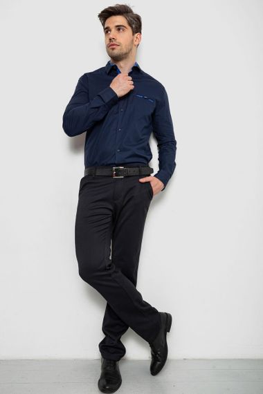 Рубашка мужская  -уценка, цвет темно-синий, 214R7086-U | Зображення 2