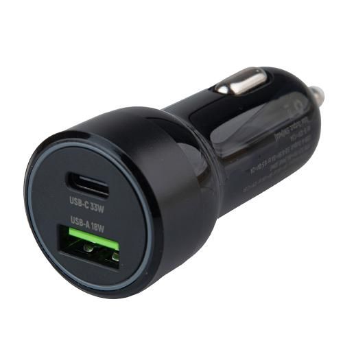 Автомобільний зарядний пристрій VOIN 51W, 1USB QC3.0 18W + 1PD 33W, 12/24V | Зображення 1