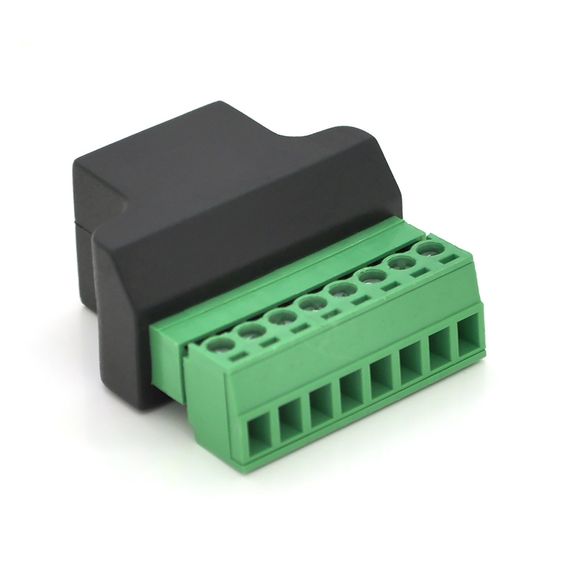 Клеммная колодка 8-разрядная + RJ45 8P8С мама,экранированная | Зображення 1