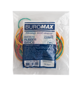 Резинки для денег, 50 г, BUROMAX, JOBMAX BM.5515 ассорти (800)