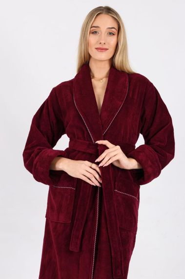 Женский халат Nusa 6895, бордовый 3XL | Зображення 4