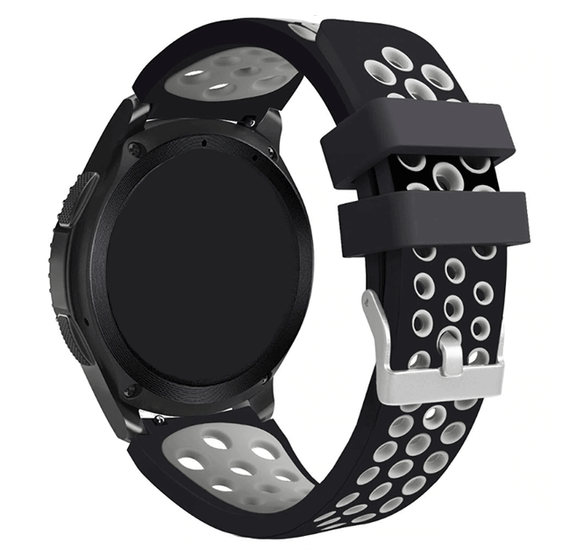 Спортивний ремінець з перфорацією для годинника Samsung Galaxy Watch 46 mm SM-R800 - Black&Grey | Зображення 1