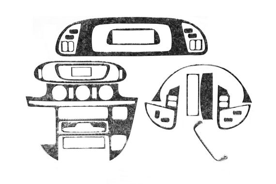 (cdi, 2000-2006) Накладки на панель (Meric) Черный рояль для Mercedes Sprinter 1995-2006 гг. | Зображення 3