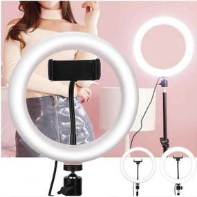 Кольцевая LED лампа YQ-320B (30см) с держателем телефона для бьюти селфи съемки Ring Light