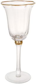 Набір 6 скляних келихів "Gatsby" 250мл (фужери для вина) із золотою облямівкою