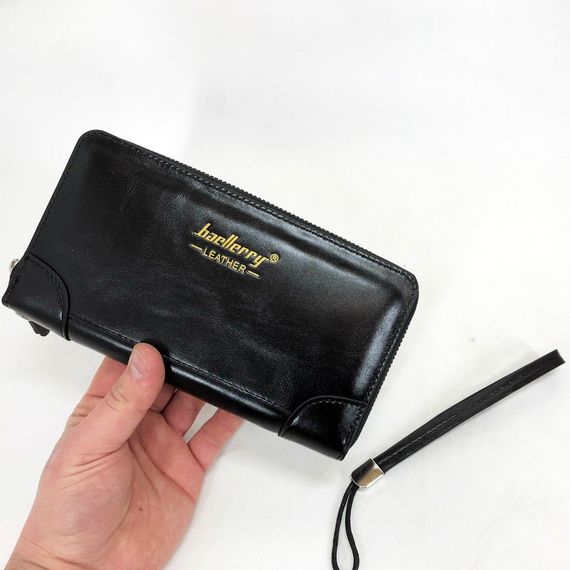 Гаманець шкіряний чоловічий Baellerry leather black, гаманець чоловічий для карток. Колір: чорний | Зображення 1