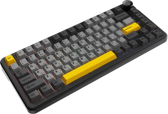 Клавиатура компьютерная проводная Ajazz AK820 MAX Magnetic switches-Black-Gray-Yellow-RGB AK820MAX-WM-BGY черная | Зображення 1