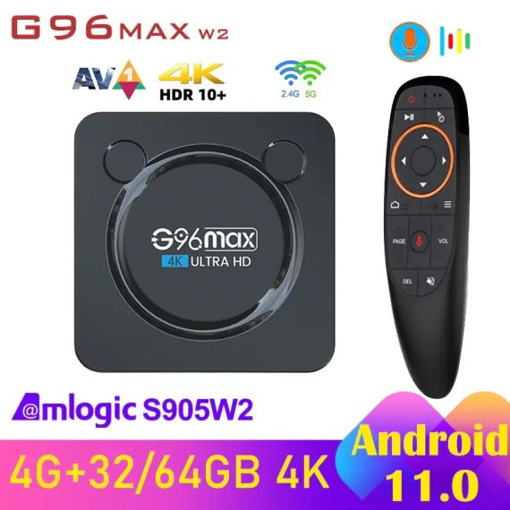 Приставка V-BOX G96 Max W2 4K 4/64 UltraHD Android 11 | Зображення 3