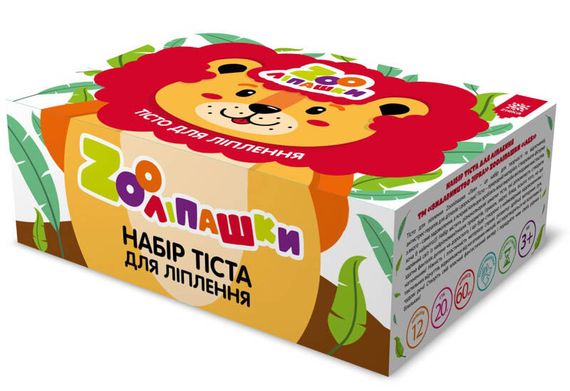 Тісто для ліплення ZOOлипашки шоу-бокс "Лев" ZIRKA 140210 (шоу-бокс 12 кольорів, 60 стиків по 20 г) | Зображення 1