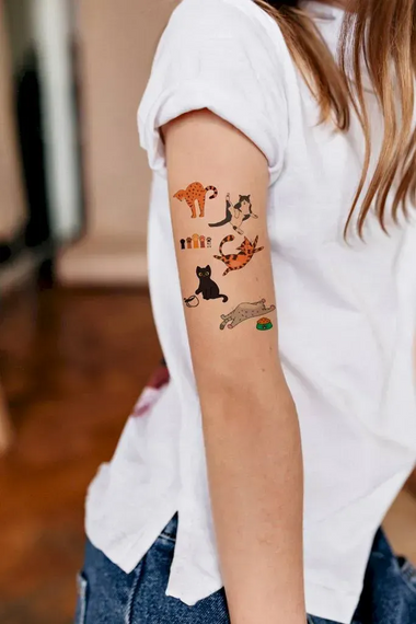 Тату тимчасове Міні котики Tattooshka L-61 Різнокольоровий shop (4825800010174) | Зображення 1