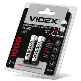 Акумулятор AA/HR06 1000 mAh (бл-2шт) Videx