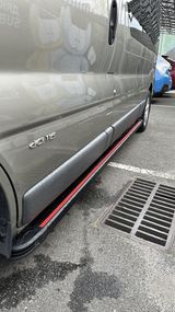 Боковые пороги Maya Red-Black (2 шт., алюминий) Короткая база для Renault Trafic 2001-2015 гг