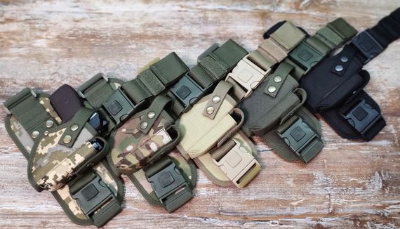 Кобура для ПМ Макарова на бедро ногу з платформою  Піксель Олива Хакі Чорна Койот Мультикам | Зображення 2