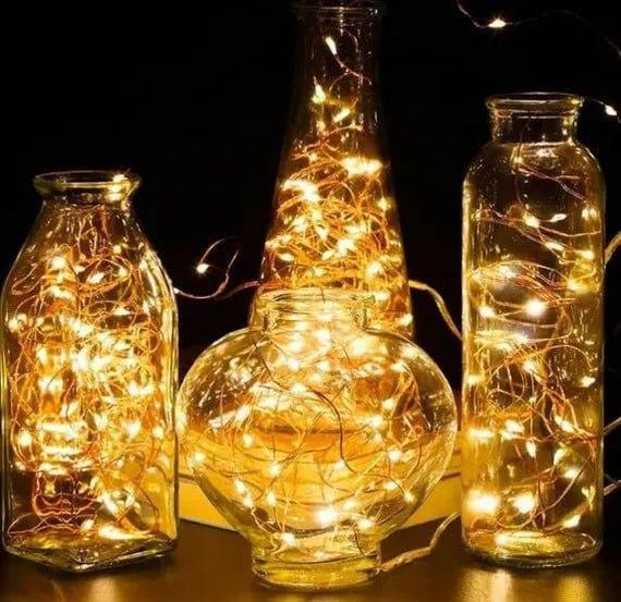 Гірлянда на батарейках мідний провід 3м Теплий Білий