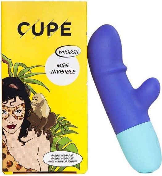 Вибратор-кролик для точки G и клитора Mrs. Invisible Cupe, силиконовый, синий, 14.4 х 3.3 см sexstyle | Зображення 1