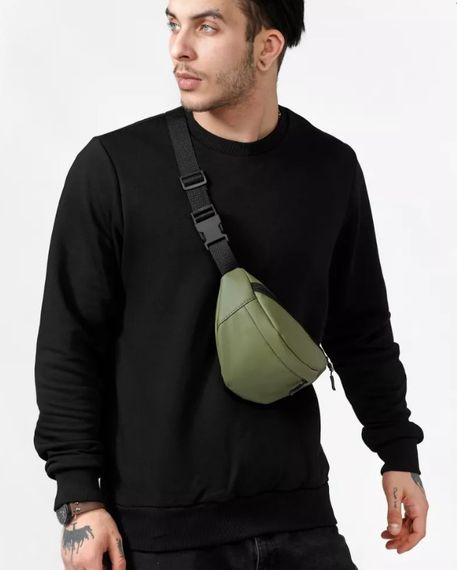 Чоловіча сумка бананка Sambag rban SKH зелений 24 × 15 × 8 см (85151019m)