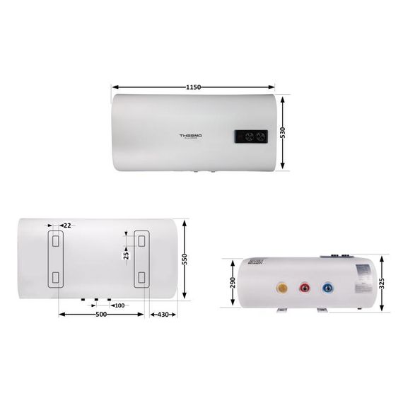 Водонагрівач електричний Thermo Alliance 100 л плоский горизонтальний, мокрий ТЕН 2 кВт (0,8 + 1,5,2) DT100H20G (PD) | Зображення 1