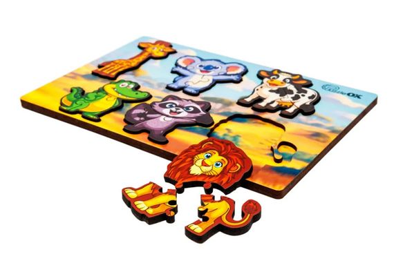 Сортер А5 "Розумний світ. Дикі тварини" Puz-88750 дерев'яний PuzzleOk | Зображення 2