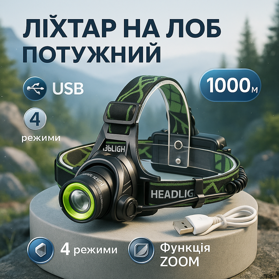 Потужний акумуляторний налобний ліхтарик T106-T6+COB, Ліхтарик побутовий налобний TQ-25