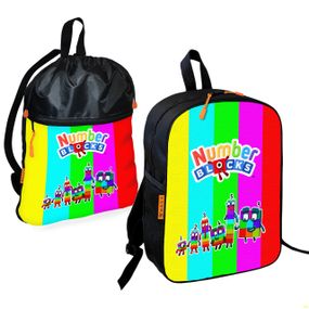 Шкільний рюкзак дитячий Numberblocks + Сумка для взуття спортивної форми рюкзак-мішок хлопчикові (01884)