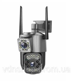 Вулична WIFI камера відеоспостереження поворотна Smart Home Camera SC03 V380 Pro на два об'єктиви