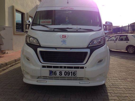 Передня накладка 2014-2024 (вузька з LED, під фарбування) для Fiat Ducato 2006-2024 та 2014-2024 рр | Зображення 4