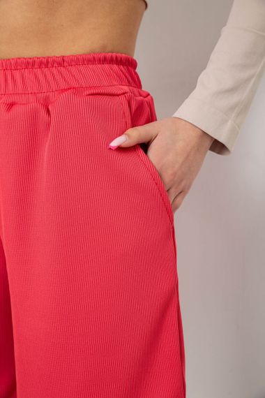 Шорты женские в рубчик, цвет темно-коралловый, 238R110 | Зображення 4