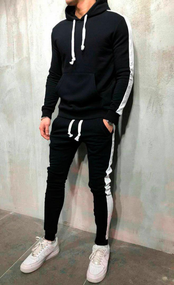 Костюм Лампас весна черно-белый S M