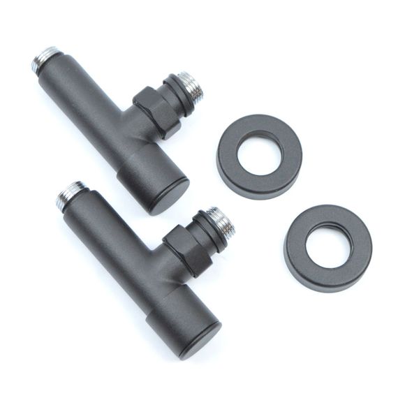 Кран кутовий для рушникосушки Raftec 1/2"х1/2" подовжений, чорний, 2шт. | Зображення 1