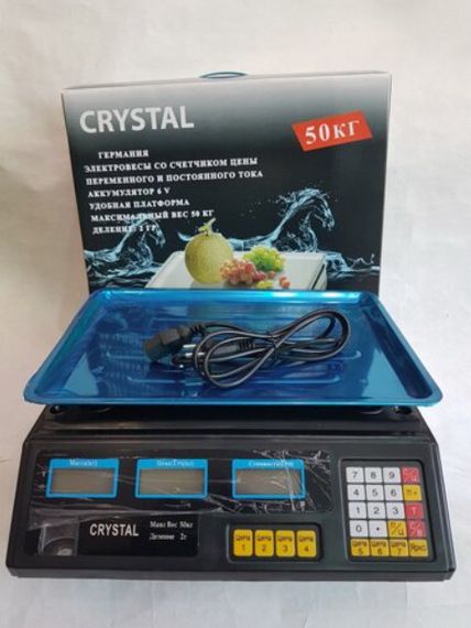 Ваги торгові електронні Crystal до 50 кг весы торговые | Зображення 3
