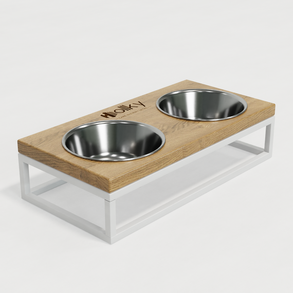 Миски на підставці для маленьких собак та котів Hollky Base S (2 × 0,45 л) BS-36187-WHNT | Зображення 2