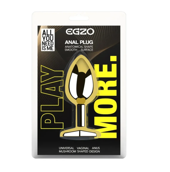 Анальна пробка із кристалом EGZO - Gold Round Plug Red size S Sex Aura | Зображення 4