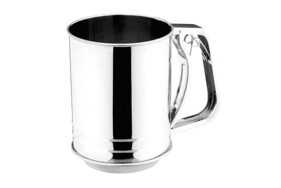 Кружка-сито для просеивания муки Vinzer 50254, из нержавеющей стали, диаметр 10 см, удобная и практичная