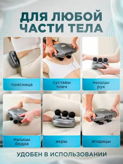 Професійний високочастотний перкусійний масажер для релаксації тіла на 6 головок | Зображення 4
