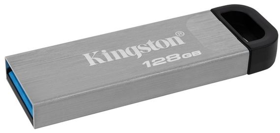 Flash Drives Kingston DataTraveler Kyson 128GB USB 3.2 (DTKN/128GB) Silver/Black | Зображення 1