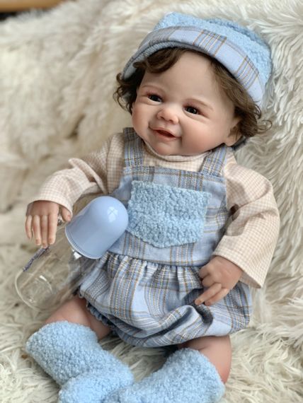 Коллекционная Силиконовая Кукла Реборн Анатомический Новорождённый Пупс Мальчик Марик с Волосами (Виниловая Кукла) 45 см | Зображення 4