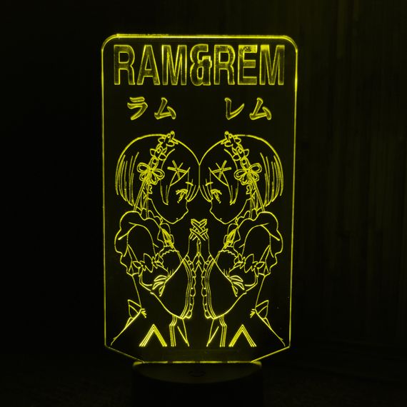 Акриловый светильник-ночник Рэм и Рам 3 желтый tty-n001384